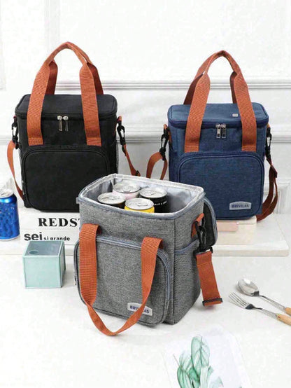 1pc S/M Double Layer Lunch Bag, Women's Insulated Lunch Box, Reusable Adult Lunch Tote Bag, Suitable For Work, Picnic, School Or Travel. Women's Lunch Box Bag, Women's School Supplies Bag, School Acce