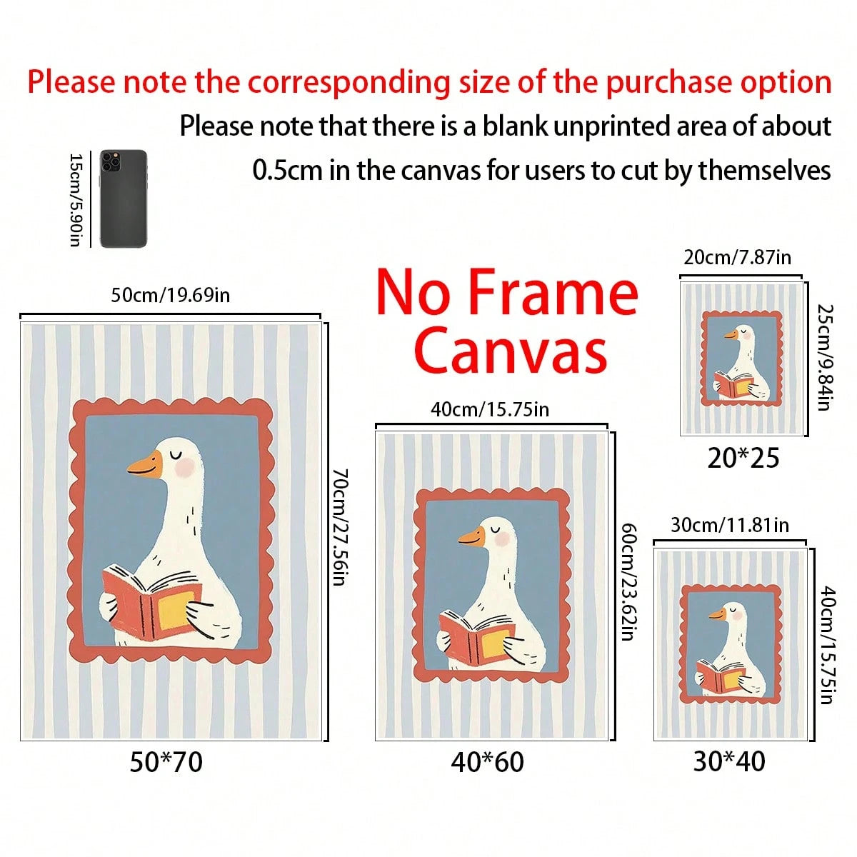 1pc Silly Goose Reading Book Nursery Canvas Wall Art,Baby Room Decoration, Poster Blue Cute Funny Animal Boho Wall Art Print Minimalist Kids Posters For Room, Nursery Decor, Room Decor Painting For Pl