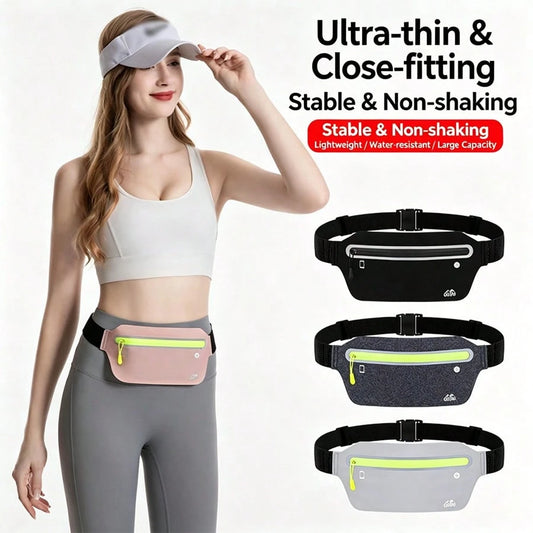 1pc Slim Running Belt, Ultra Light Bounce-Free Waist Pouch, Unisex Fitness Workout Waist Pack, Sports Waist Bag For Running, Gym, Marathon, Cycling, Bounce Free Waist PouchUltra Light Running BeltFitn