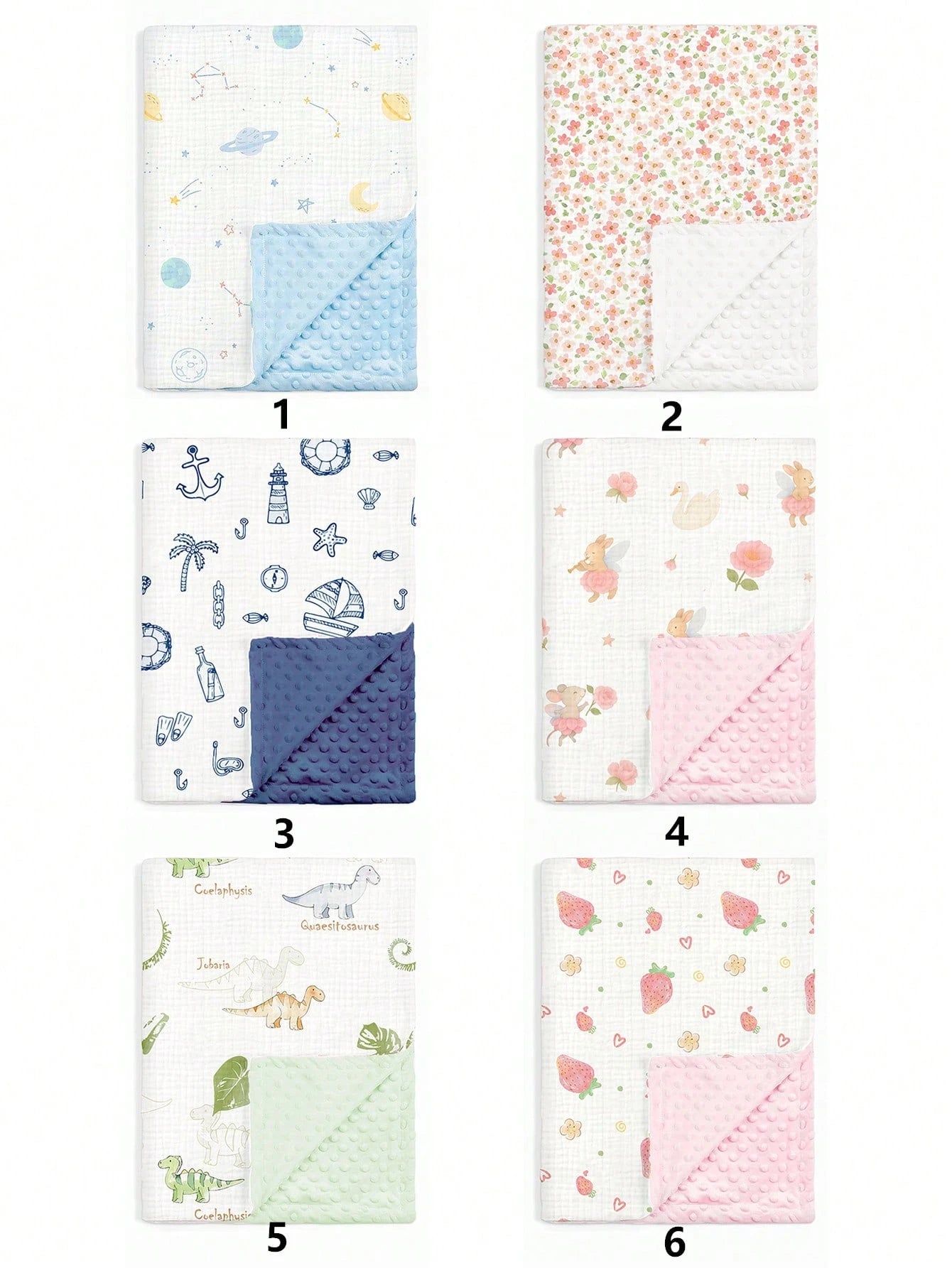 1pc Soft & Comfortable Baby Blanket, Newborn Pure Cotton Gauze Dotted Fleece Swaddle Wrap, Cartoon Printed Small Blanket For Boys And Girls