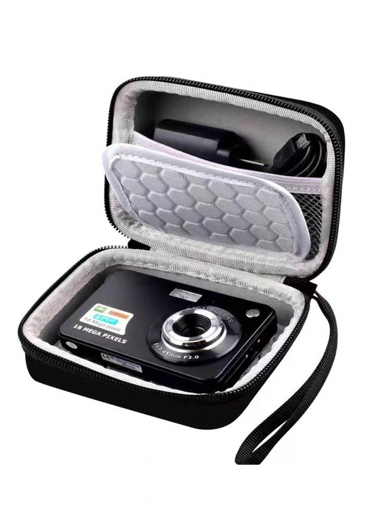 1pc Solid Color Camera Bag, Hard Shell EVA Digital Camera Waterproof Storage Box With Lanyard Shockproof Travel Bag (Compatible With Sony/)- 4.7 X 3.5 Inch Camera Protective Accessory