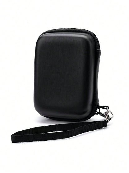 1pc Solid Color Camera Bag, Hard Shell EVA Digital Camera Waterproof Storage Box With Lanyard Shockproof Travel Bag (Compatible With Sony/)- 4.7 X 3.5 Inch Camera Protective Accessory