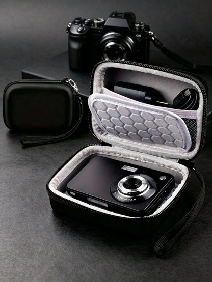1pc Solid Color Camera Bag, Hard Shell EVA Digital Camera Waterproof Storage Box With Lanyard Shockproof Travel Bag (Compatible With Sony/)- 4.7 X 3.5 Inch Camera Protective Accessory