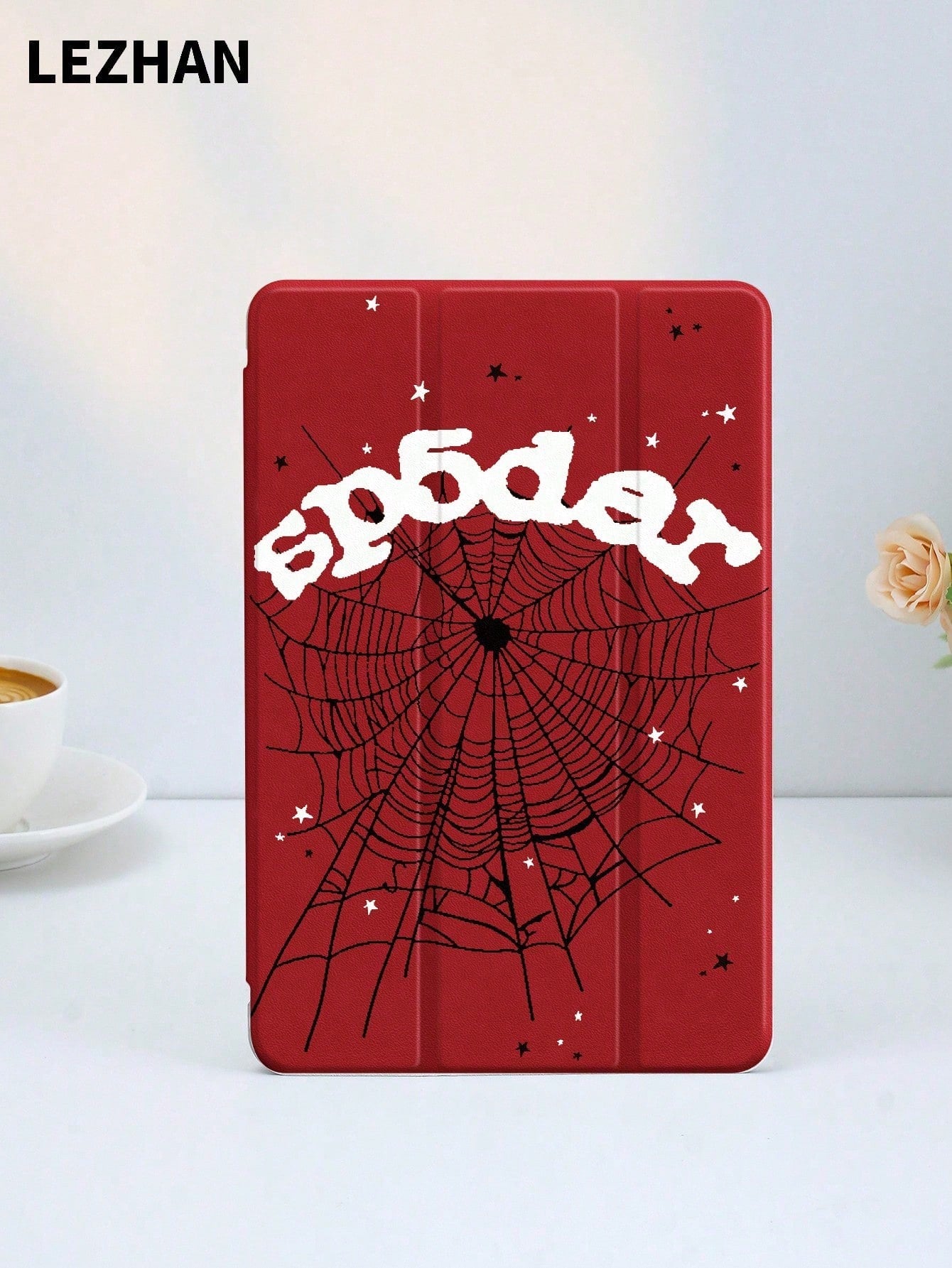 1pc Spider Web Leopard Print Letter Star Pattern Fashionable Flat Protective Case, Compatible With IPad 10.2 Inch, IPad Pro 11 2021/2020/10th Gen, IPad Mini 4/5/6, Galaxy Tab A8 10.5 Inch 2022, Matepa