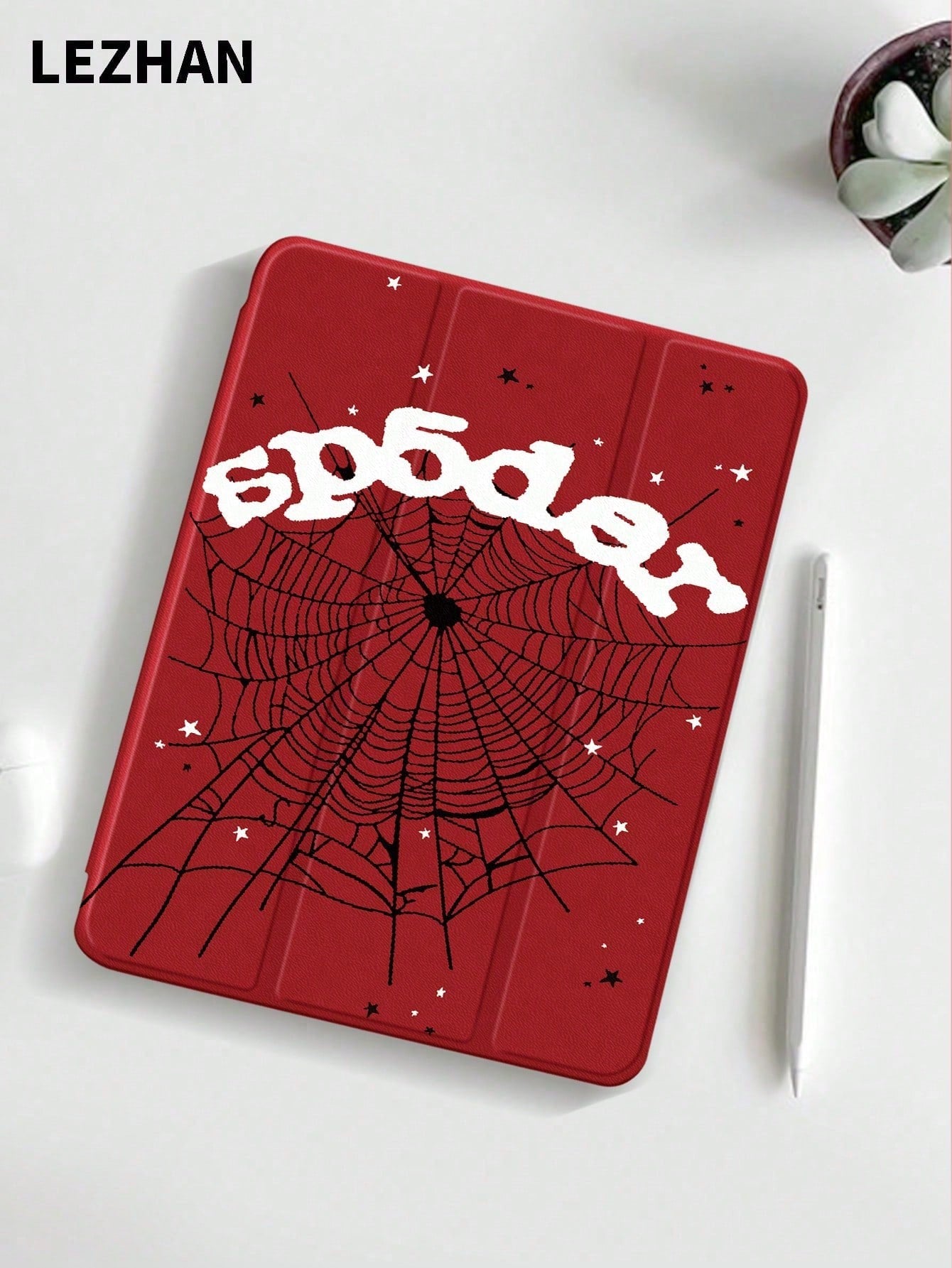1pc Spider Web Leopard Print Letter Star Pattern Fashionable Flat Protective Case, Compatible With IPad 10.2 Inch, IPad Pro 11 2021/2020/10th Gen, IPad Mini 4/5/6, Galaxy Tab A8 10.5 Inch 2022, Matepa