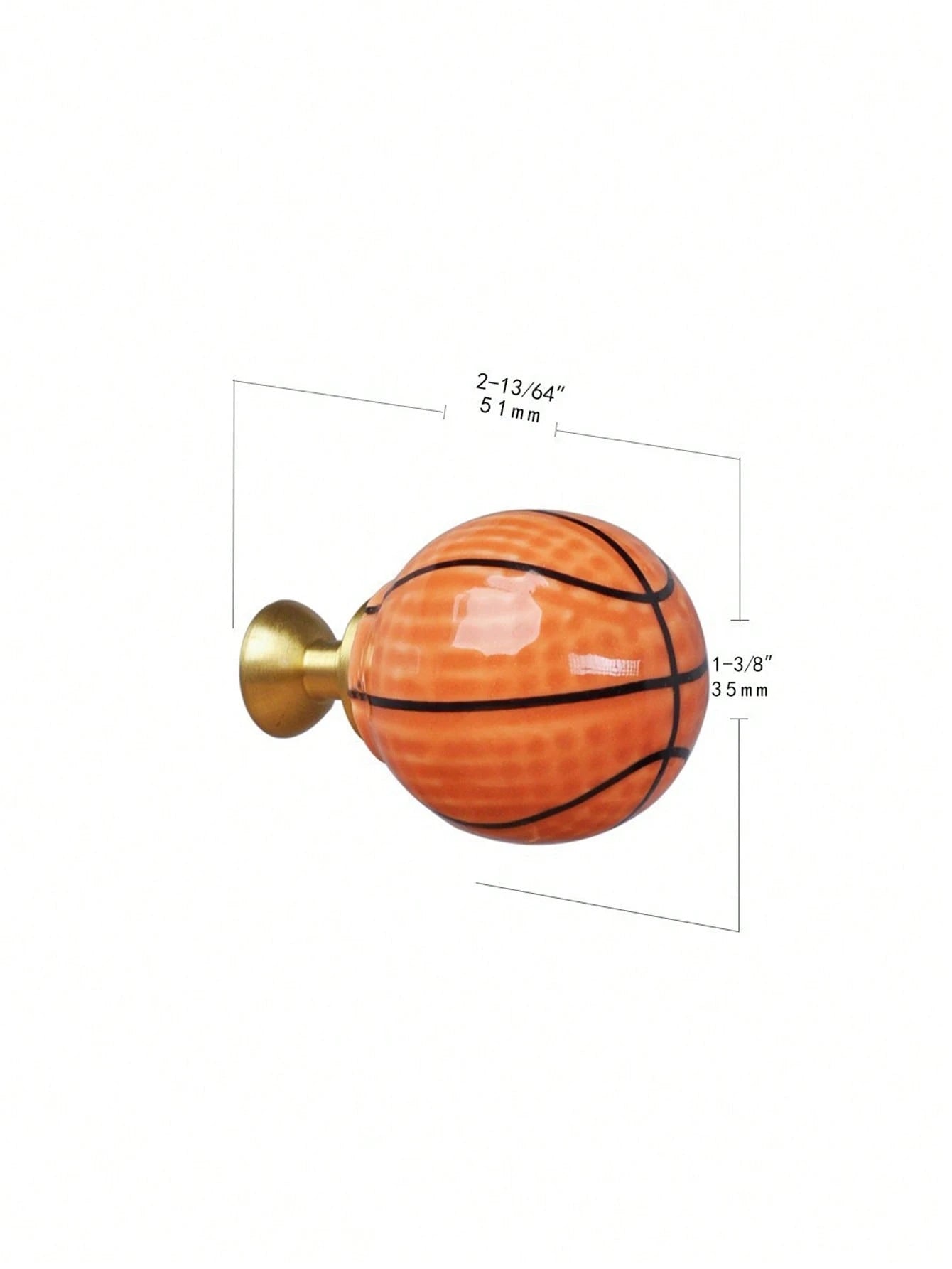 1pc Sports Ball Ceramic Cabinet Handle, Single Hole Drawer Pull, Football Basketball Baseball Rugby Shaped Wardrobe Cabinet Door Knob, Children's Room Furniture Hardware