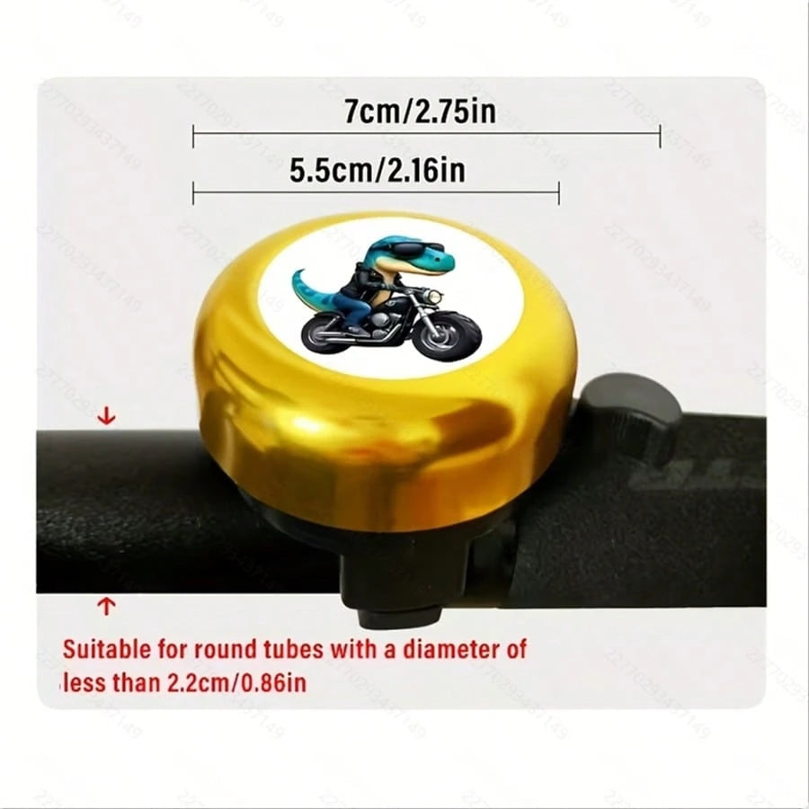 1pc Stylish Dinosaur Pattern Bicycle Bell, Suitable For Bicycle, Skateboard And Balance Bike, Outdoor Recreation, Modern Design, Vibrant Color, Skateboard Bell, Lightweight Bell, High-Quality Bell, S