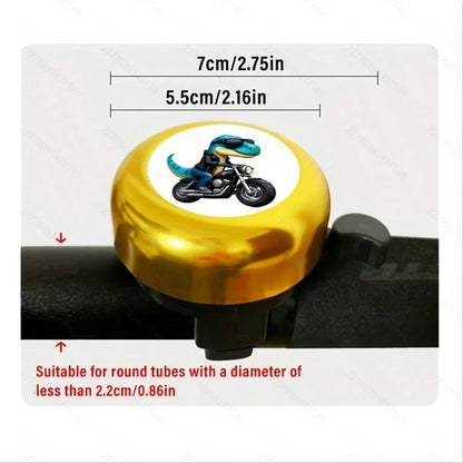 1pc Stylish Dinosaur Pattern Bicycle Bell, Suitable For Bicycle, Skateboard And Balance Bike, Outdoor Recreation, Modern Design, Vibrant Color, Skateboard Bell, Lightweight Bell, High-Quality Bell, S