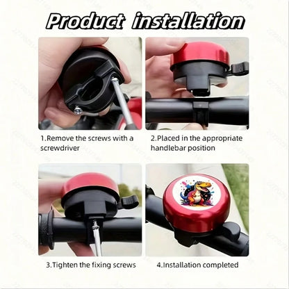 1pc Stylish Dinosaur Pattern Bicycle Bell, Suitable For Bicycle, Skateboard And Balance Bike, Outdoor Recreation, Modern Design, Vibrant Color, Skateboard Bell, Lightweight Bell, High-Quality Bell, S