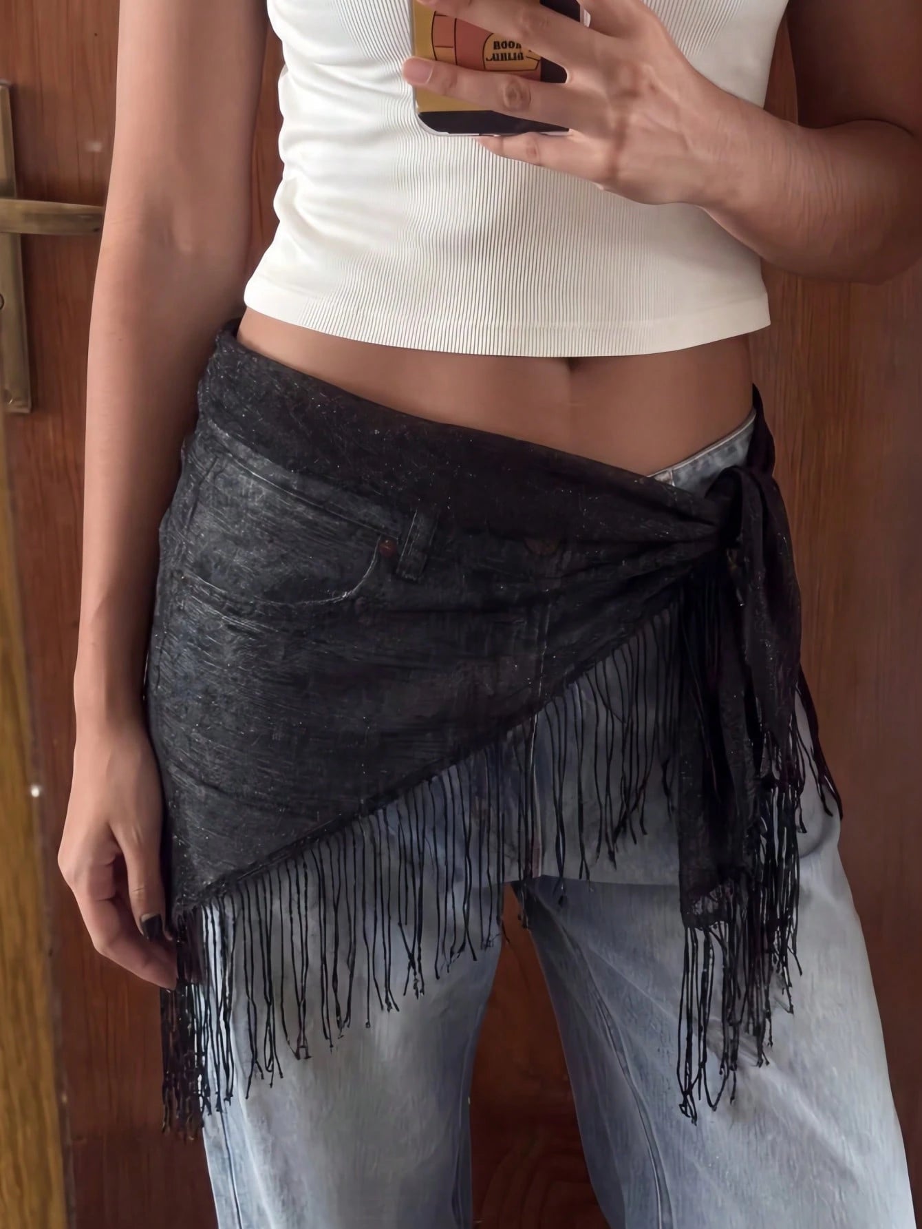 1pc Summer Beach New Jazz Dance Street Dance Waist Chain Hip Scarf Accessory, Sequin Triangle Scarf Tassel Waist Belt, Versatile Waist Scarf