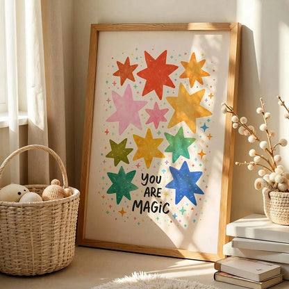 1pc This Room Is For Play Wall Art Print, Nursery Decor Quote Canvas Painting, Retro Striped Colorful Poster For Children's Bedroom, Playroom Decoration, Gift For New Parents And Toddlers, Frameless O