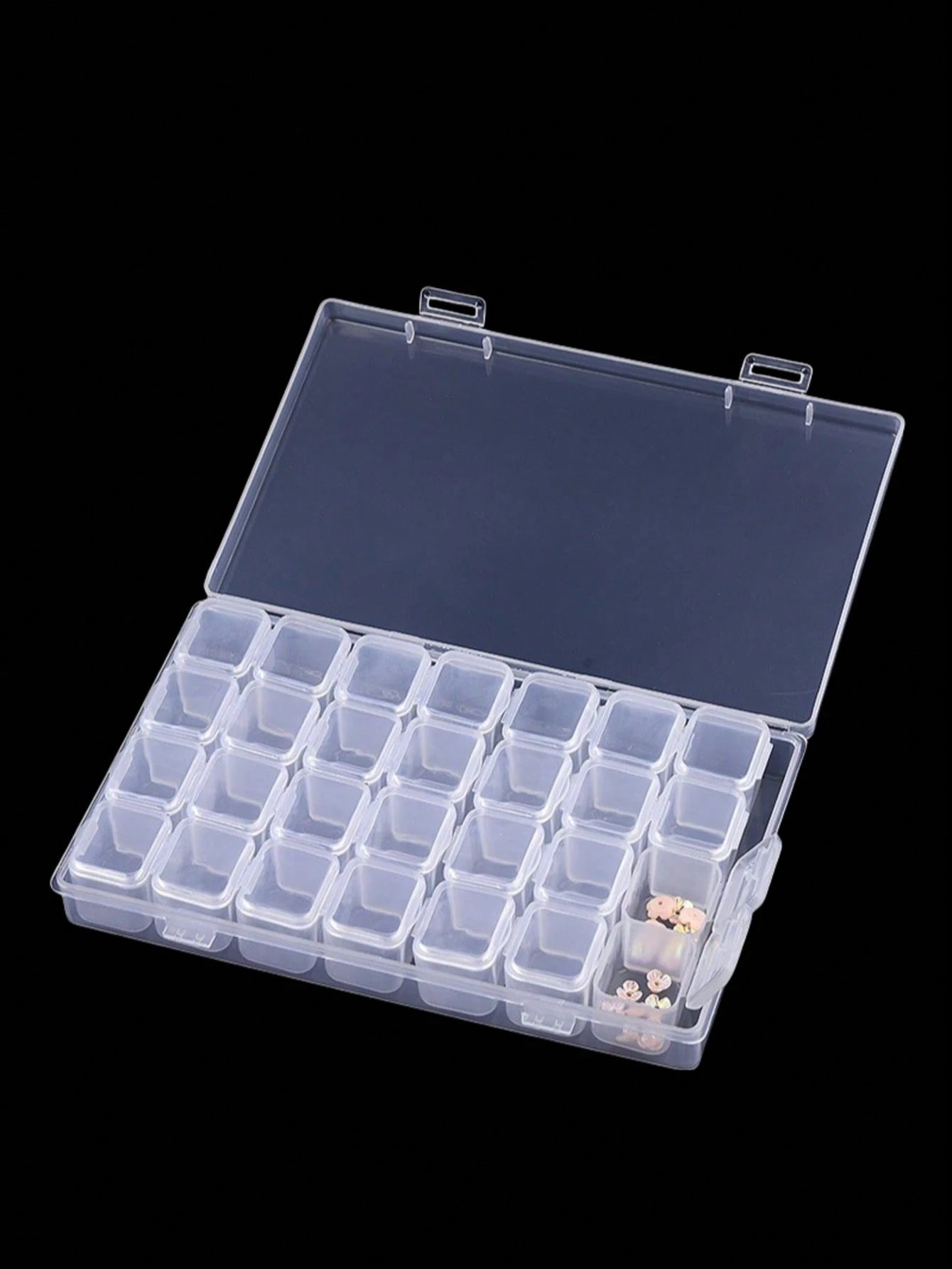 1pc Transparent Storage Box, 28 Grids DIY Diamond Painting Box, Jewelry Storage Box, Plastic False Nail Storage Box, Rhinestone Bead Storage Box, Manicure Supplies, Manicure Tools, Manicure Art Tools