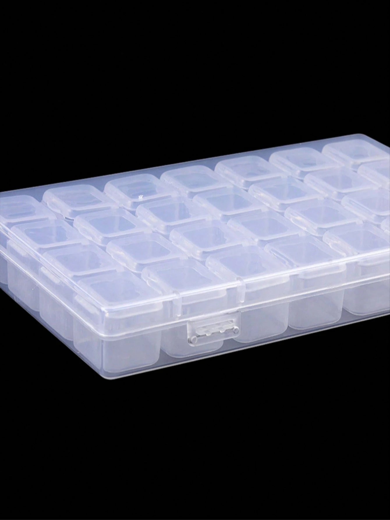 1pc Transparent Storage Box, 28 Grids DIY Diamond Painting Box, Jewelry Storage Box, Plastic False Nail Storage Box, Rhinestone Bead Storage Box, Manicure Supplies, Manicure Tools, Manicure Art Tools