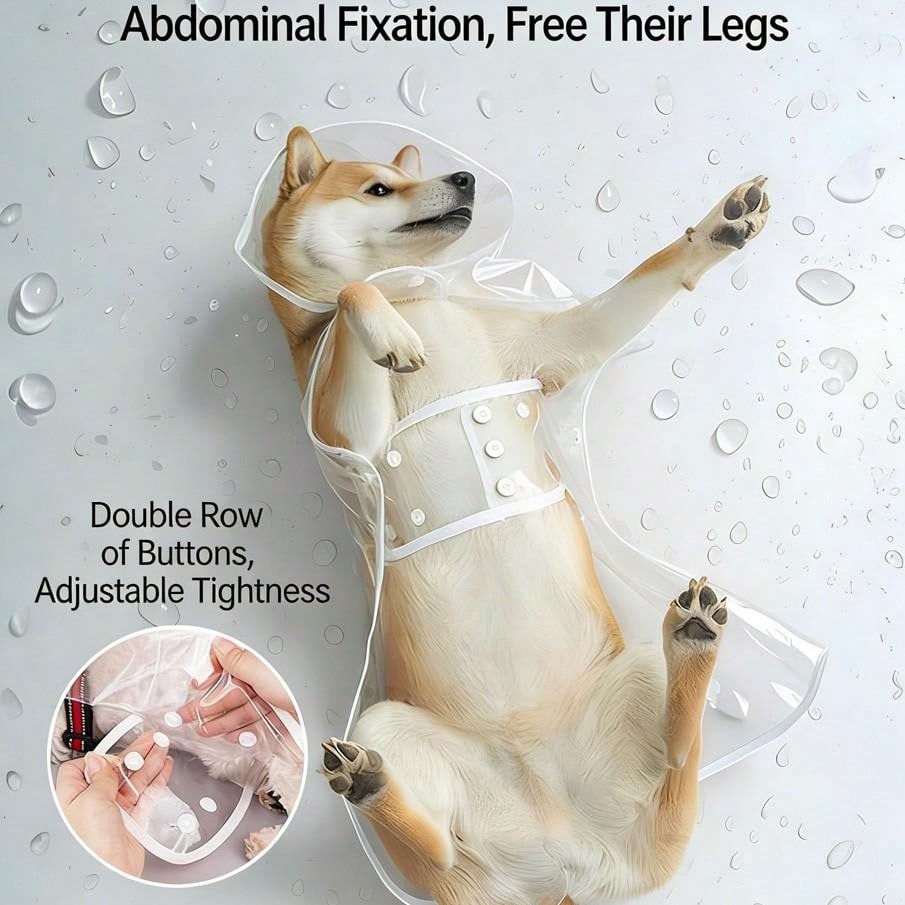 1pc Transparent Waterproof Dog Raincoat, Windproof And Waterproof, Suitable For Small, Medium And Large Dogs, Pet Raincoat, Suitable For Small And Medium Dogs, Teddy Bear And Bichon Frise For Rainy Da