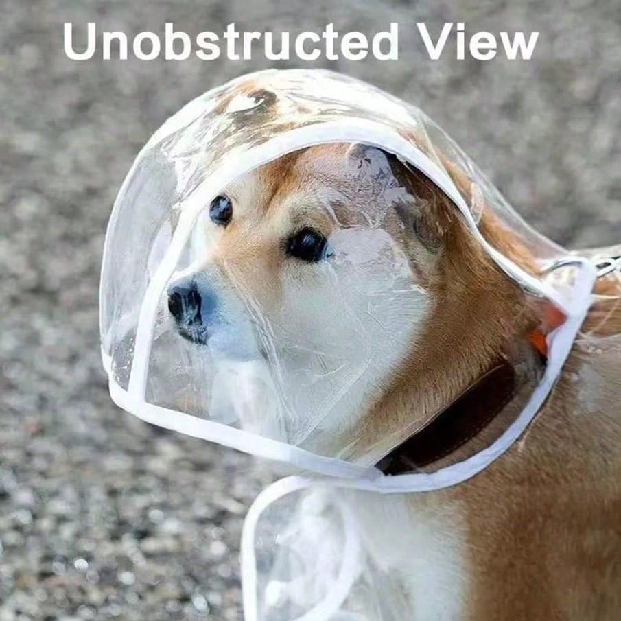 1pc Transparent Waterproof Dog Raincoat, Windproof And Waterproof, Suitable For Small, Medium And Large Dogs, Pet Raincoat, Suitable For Small And Medium Dogs, Teddy Bear And Bichon Frise For Rainy Da