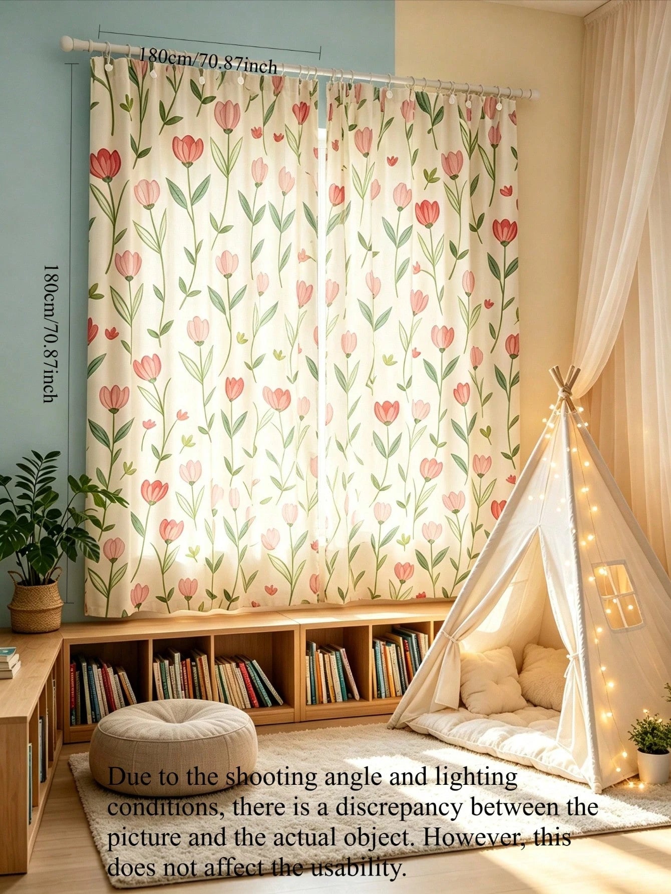 1pc Tulip Shaped Curtain, Hook Design Easy To Install, Privacy Protection, Beautiful And Durable, Suitable For Baby Baptism Decoration, Children's Room Decoration, Room Decoration