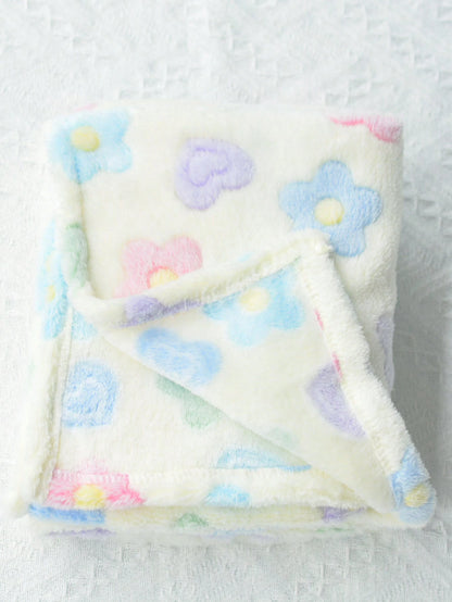 1pc Unisex Newborn Plush Swaddle Blanket, Super Soft Warm Breathable Baby Swaddling Blanket Suitable For Stroller Use Love Valentine
