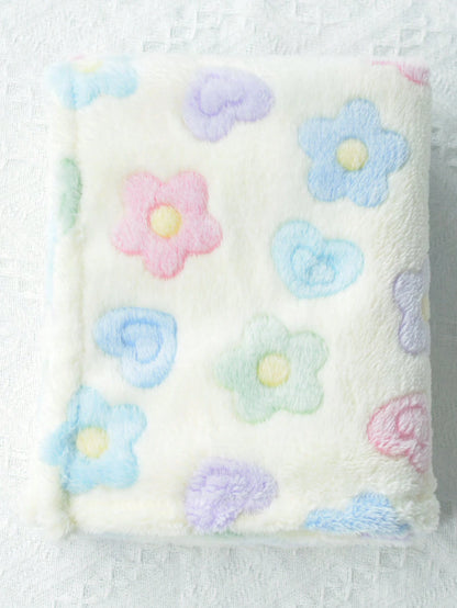 1pc Unisex Newborn Plush Swaddle Blanket, Super Soft Warm Breathable Baby Swaddling Blanket Suitable For Stroller Use Love Valentine