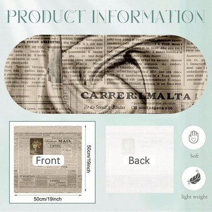 1PC Vintage Newspaper Headscarf Scarf For Women- Soft Head Scarf, Casual Bandana,Hair Wrap, Neck Scarf, Shawl- Fashion Accessories For Women