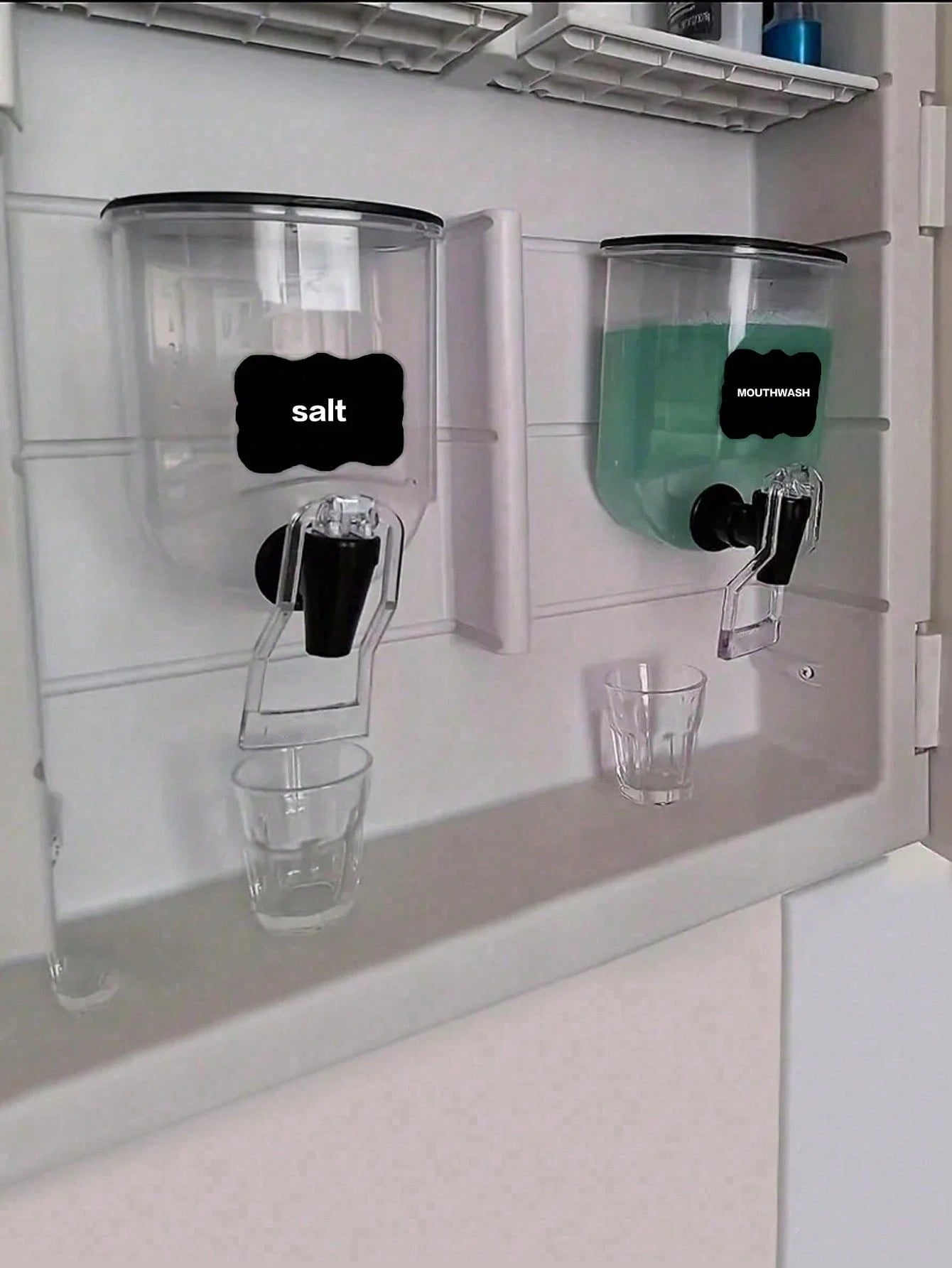 1pc Wall-Mounted Mouthwash Dispenser, Manual Pump Soap Dispenser, Suitable For Hand Wash, Shampoo, Body Wash And Lotion- Bathroom Storage, Kitchen Soap Dispenser, RV Accessories- Ideal For Homeowner
