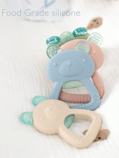 1pc Water-Filled Silicone Baby Teether, Cool Massage Soothes Gum Pain, Cute Textured Design Massages Sore Gums & Teething, Refrigerator, Suitable For 3-6 Months Babies, Can Also Be Frozen To Relieve