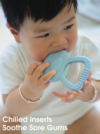 1pc Water-Filled Silicone Baby Teether, Cool Massage Soothes Gum Pain, Cute Textured Design Massages Sore Gums & Teething, Refrigerator, Suitable For 3-6 Months Babies, Can Also Be Frozen To Relieve
