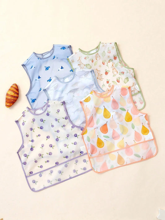 1pc Waterproof & Washable Soft Infant Sleeveless Feeding Bib