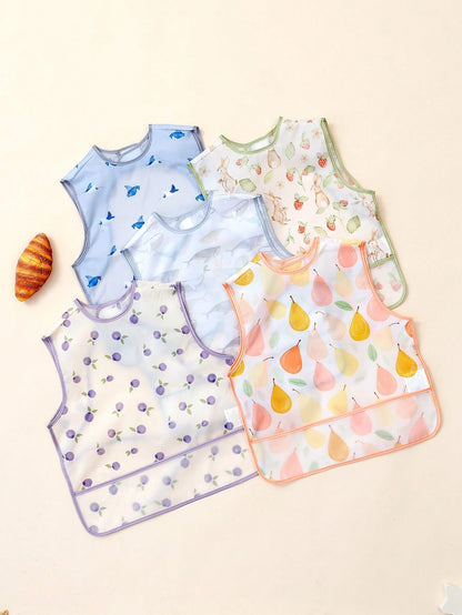 1pc Waterproof & Washable Soft Infant Sleeveless Feeding Bib