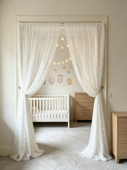 1pc White Pearl Door Curtain, Baby Room Door Curtain, Bedroom Door Curtain, Wall Decor Backdrop, Nursery Decor, Baby Shower Supplies, Bridal Shower, Girl Birthday Gift, Party Favor, 1st Birthday, Home