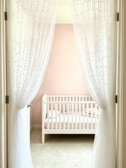1pc White Pearl Door Curtain, Baby Room Door Curtain, Bedroom Door Curtain, Wall Decor Backdrop, Nursery Decor, Baby Shower Supplies, Bridal Shower, Girl Birthday Gift, Party Favor, 1st Birthday, Home