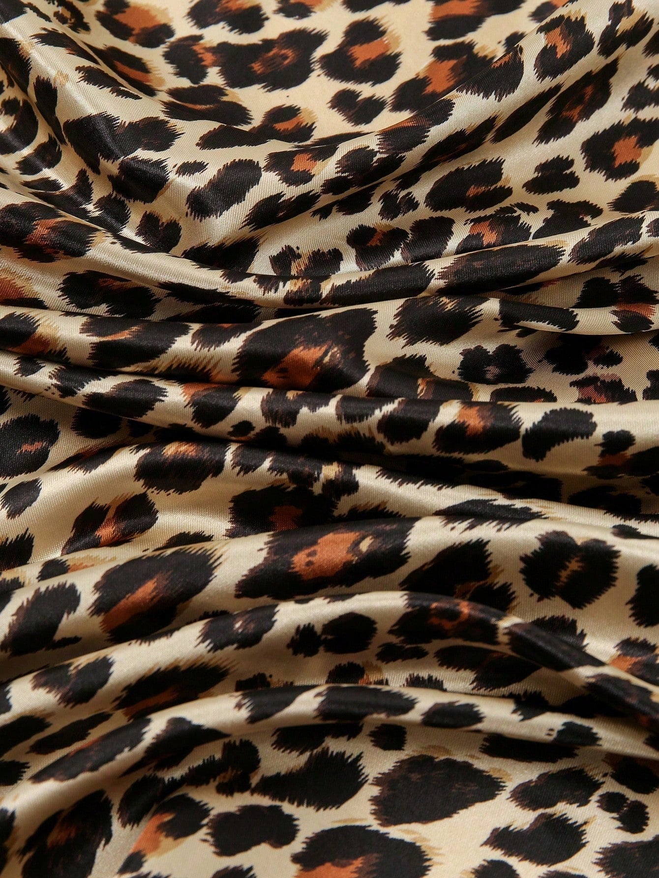 1pc Women's 90CM Fashion Scarf With Leopard Print, Satin Square Bandana Headscarf, Spring/Summer