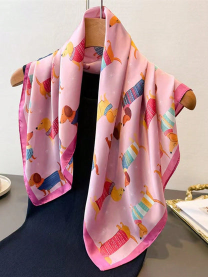1pc Women's Brown Vintage Style Tulle Scarf, Size, Classic Headscarf Silk Scarf, Outdoor Travel Bohemian Style Headwear Accessory