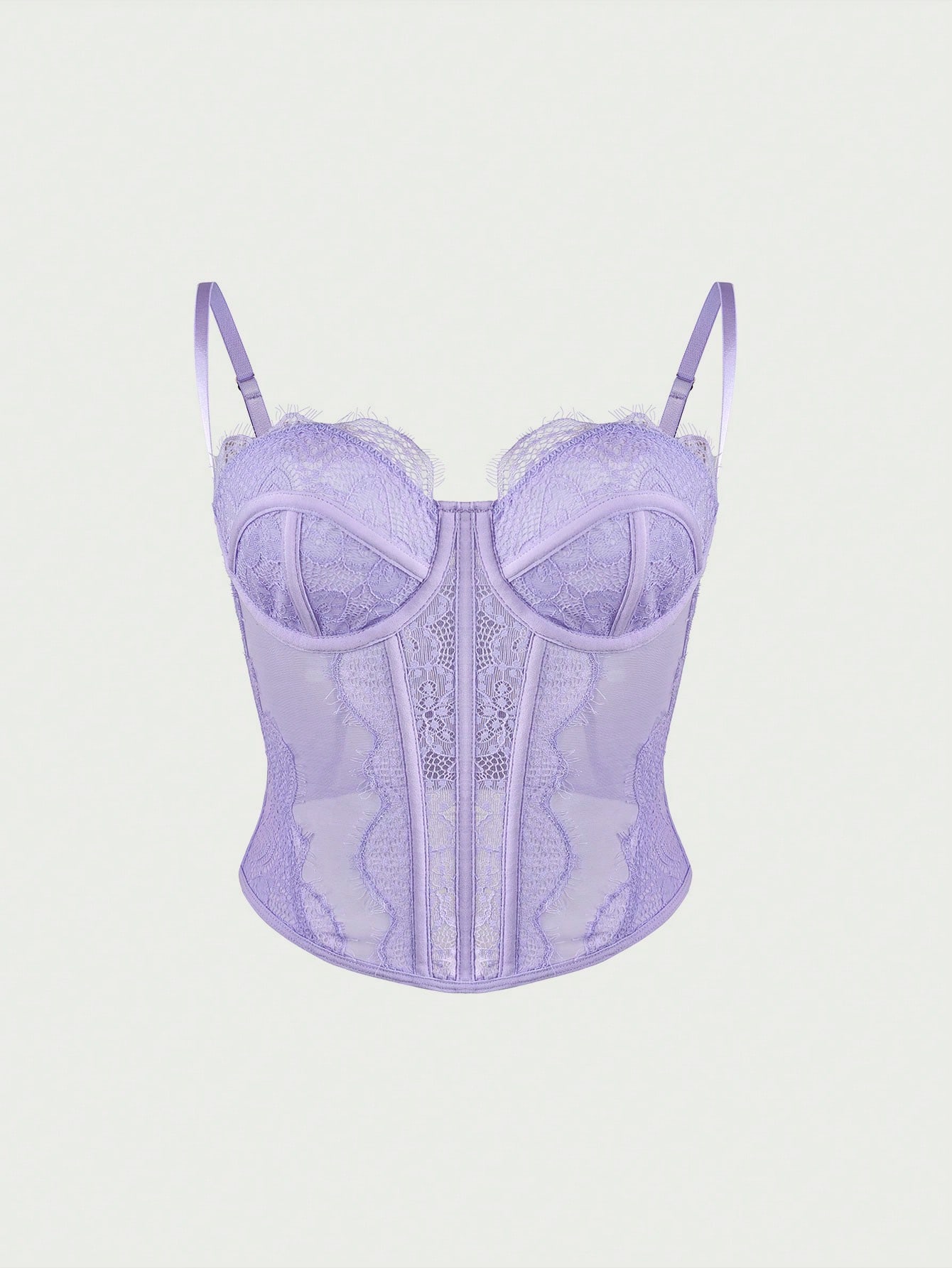 1pc Women's Fashionable Lace Trim Tight Fitting Bustier Crop Top, Sexy Bodycon Camisole Top Corset Top, Suitable For Party, Travel, Gathering, Ch
