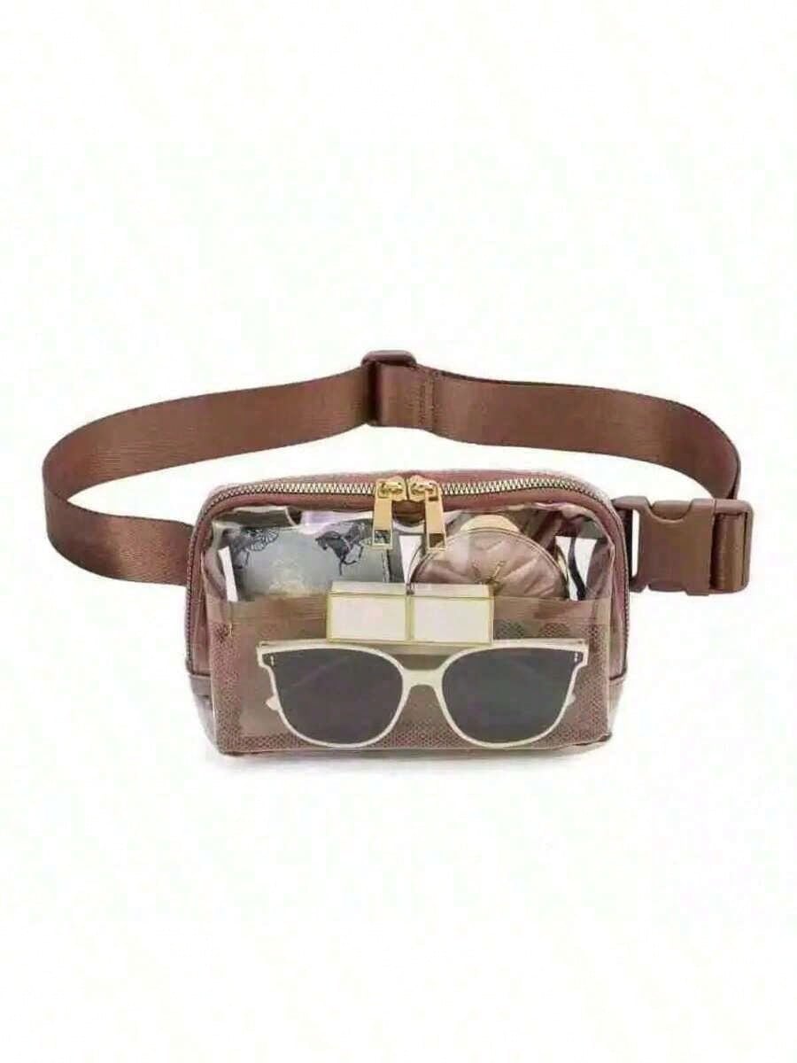 1pc Women's Waterproof Transparent Waist Bag- Outdoor Camping Travel Portable Transparent PVC Waist Pack