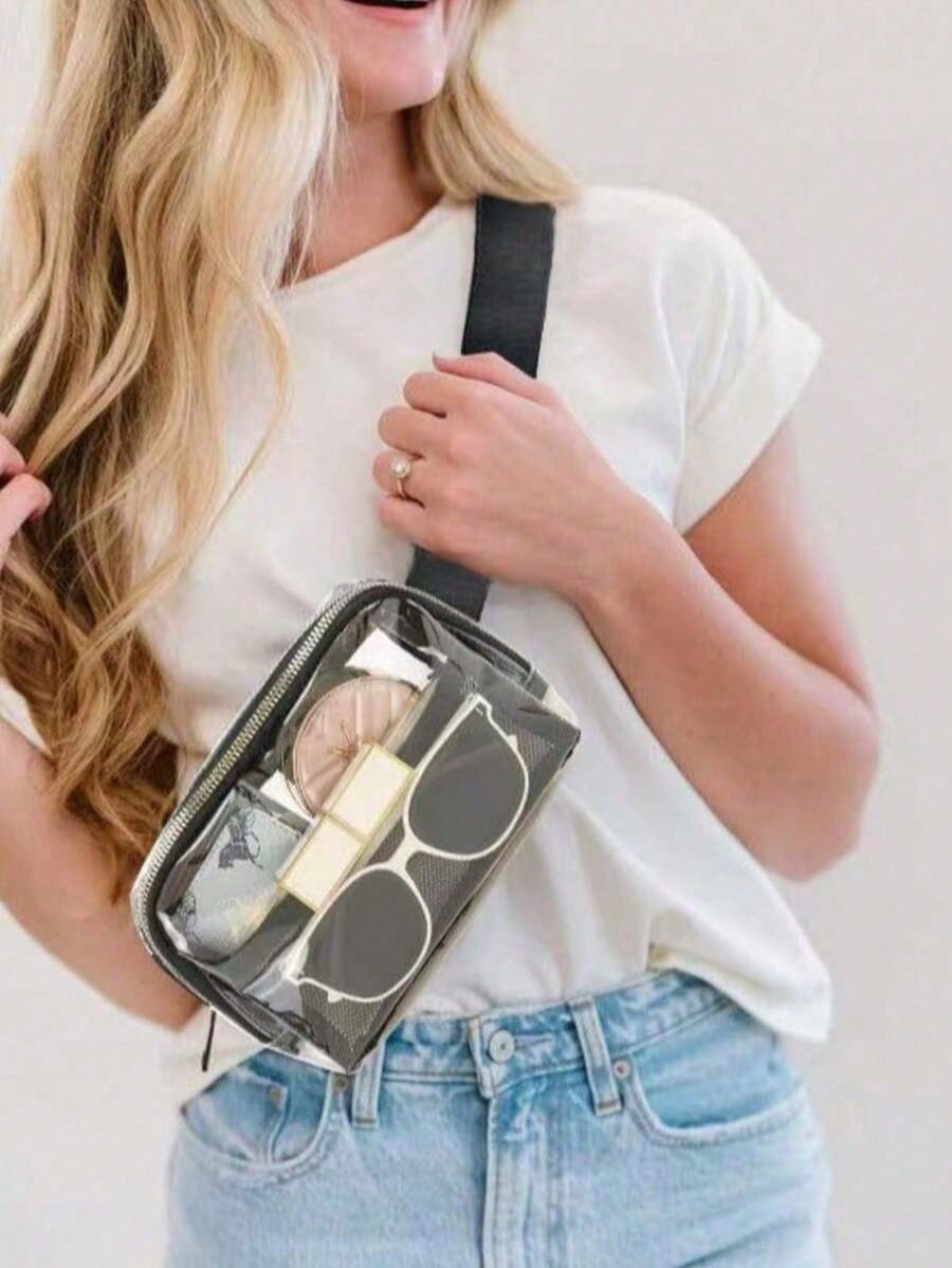 1pc Women's Waterproof Transparent Waist Bag- Outdoor Camping Travel Portable Transparent PVC Waist Pack