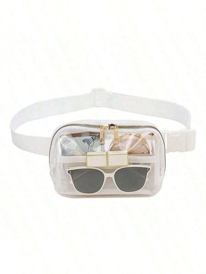 1pc Women's Waterproof Transparent Waist Bag- Outdoor Camping Travel Portable Transparent PVC Waist Pack