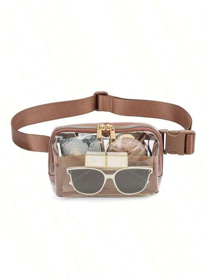 1pc Women's Waterproof Transparent Waist Bag- Outdoor Camping Travel Portable Transparent PVC Waist Pack