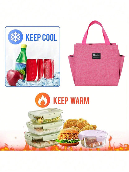 1pc, Waterproof Thermal Lunch Box Bag For Students And Office Workers- Perfect Travel Accessory And Kitchen Gadget For Healthy Meals On The Go