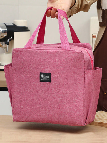 1pc, Waterproof Thermal Lunch Box Bag For Students And Office Workers- Perfect Travel Accessory And Kitchen Gadget For Healthy Meals On The Go