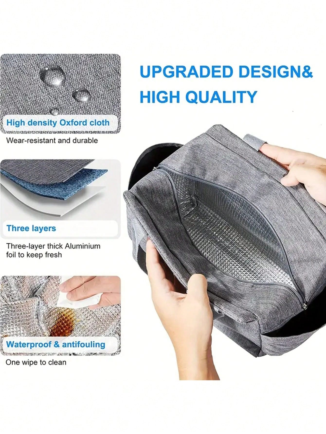 1pc, Waterproof Thermal Lunch Box Bag For Students And Office Workers- Perfect Travel Accessory And Kitchen Gadget For Healthy Meals On The Go