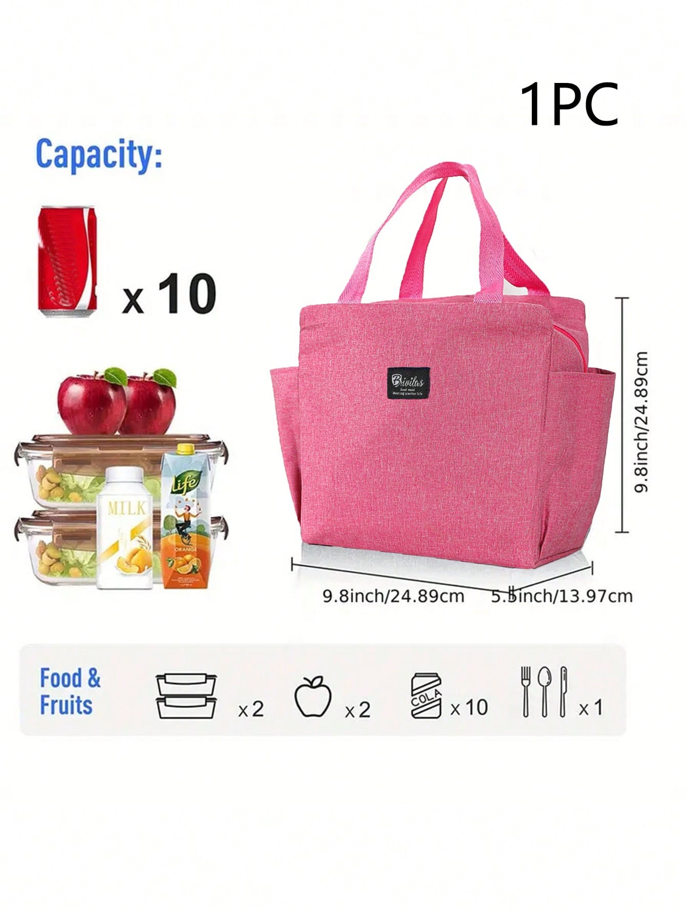 1pc, Waterproof Thermal Lunch Box Bag For Students And Office Workers- Perfect Travel Accessory And Kitchen Gadget For Healthy Meals On The Go