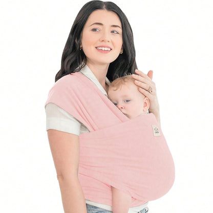 1PCS 196.85"X17.7" Pink Baby Wrap Carrier-All In 1 Original Baby Carrier Newborn To Toddler Sling, Easy To Wear, Hands Free Bonding, Lightweight