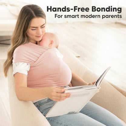 1PCS 196.85"X17.7" Pink Baby Wrap Carrier-All In 1 Original Baby Carrier Newborn To Toddler Sling, Easy To Wear, Hands Free Bonding, Lightweight