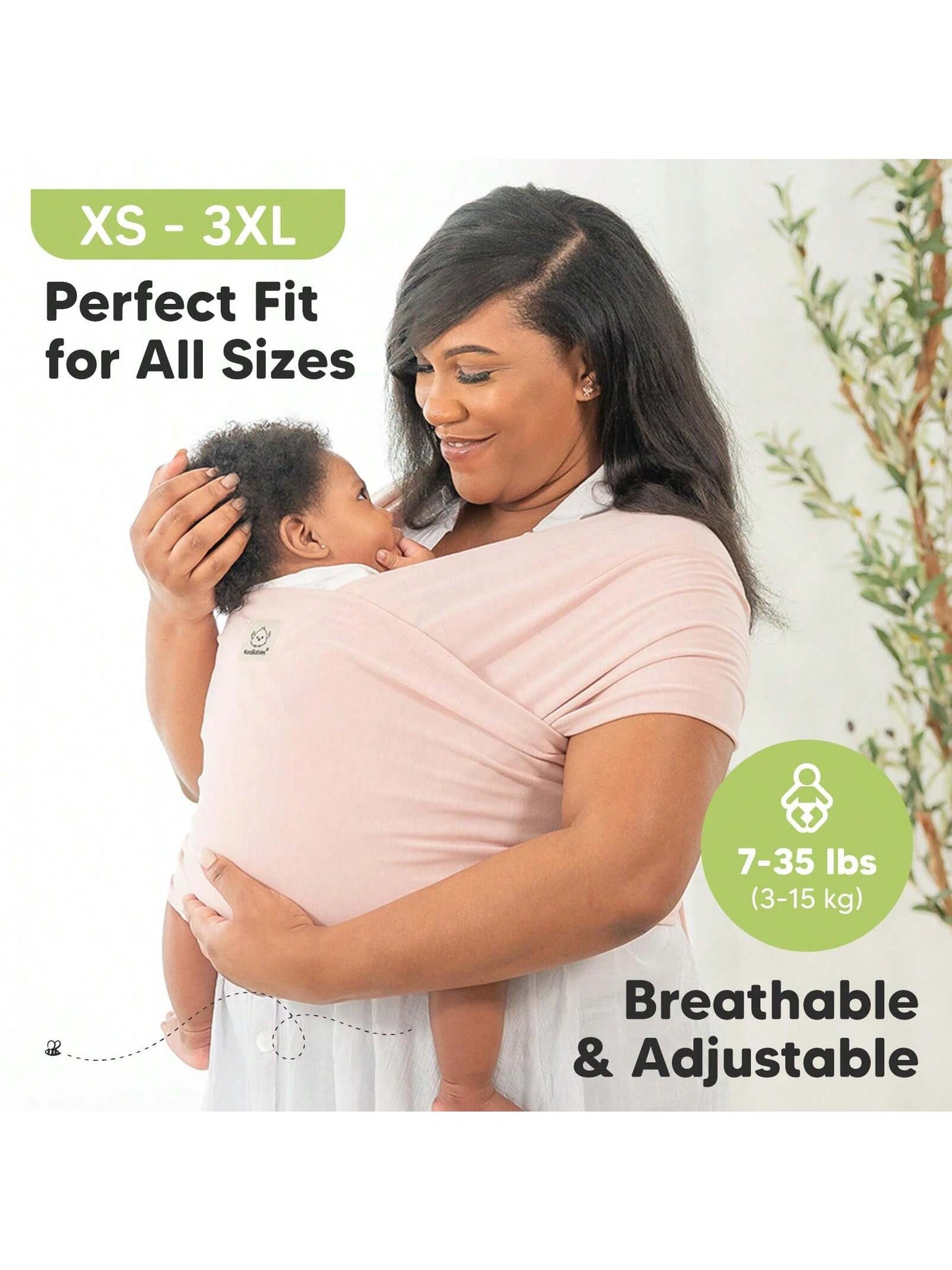 1PCS 196.85"X17.7" Pink Baby Wrap Carrier-All In 1 Original Baby Carrier Newborn To Toddler Sling, Easy To Wear, Hands Free Bonding, Lightweight