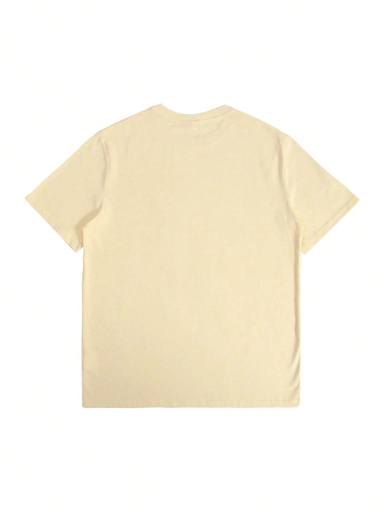 1Pcs Yellow Cartoon Letters 100% Cotton Short-Sleeved T-Shirt 220g