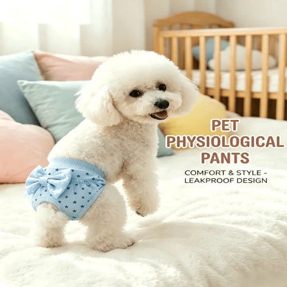 1pcsWashable Dog Period Panties For Small Dogs Female, Cute Cartoon Physiological Panties With Lace Trim & Bow, Leak-Proof Reusable Sanitary Pants For Heat Cycle, Incontinence, Puppy Training