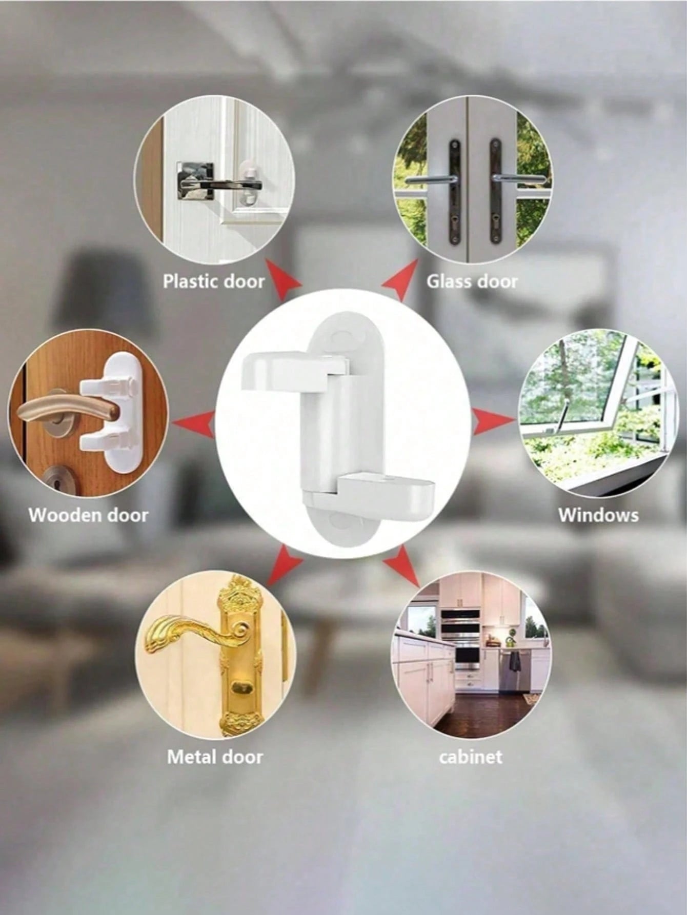 2/1pc Easy To Install Children's Knob Lock Without Drilling, Anti-Theft Door Lock, Preventing Babies From Opening The Door, Gift For Newborn Babies