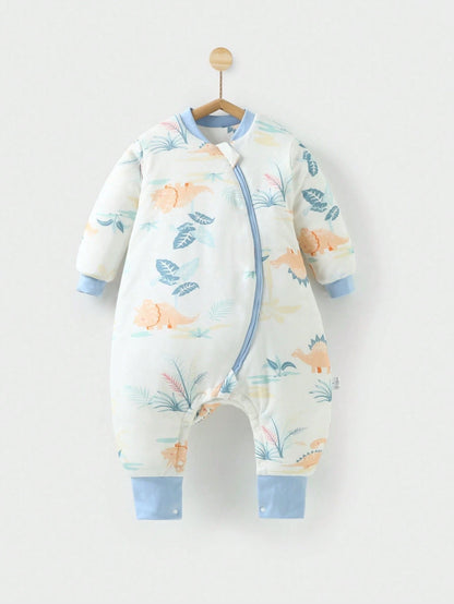 2.5 Tog Children Dinosaur Printed Sleep Sack Unisex Baby Boy&Girl 100% Cotton Cozy Comfort Sleeping Bag Autumn Winter Long Sleeve Split-Leg Sleepwear