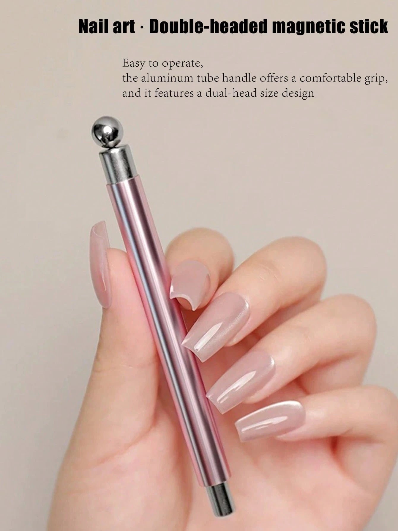 2-In-1 Cat Eye Nail Art Magnet Tool Set, Multi-Functional Strong Magnetic Cat Eye Gel Nail Polish Steel Ball Suction Cup Nail Art Design Accessories, Wooden Tools For Home DIY & Salon