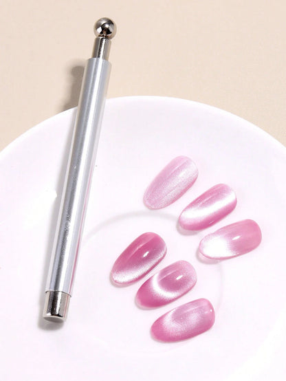 2-In-1 Cat Eye Nail Art Magnet Tool Set, Multi-Functional Strong Magnetic Cat Eye Gel Nail Polish Steel Ball Suction Cup Nail Art Design Accessories, Wooden Tools For Home DIY & Salon